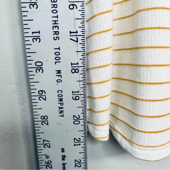 Sadie & Sage Canary & Cream Waffle Tie Tank Cami Gold Stripe SZ LARGE NEW! - Picture 11 of 13